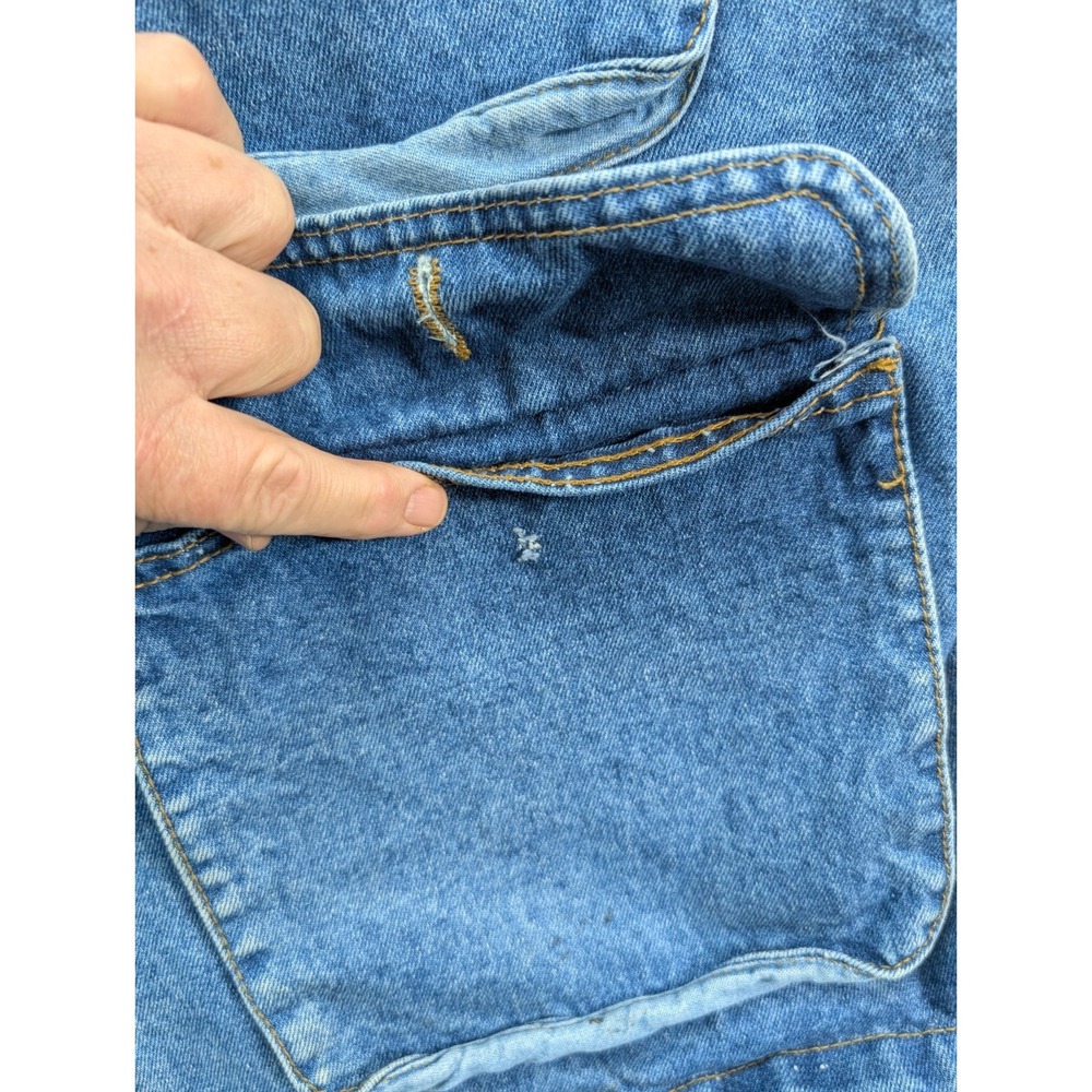 WIP Work in Progress Denim Vest Men's Size XL Barn Western Pockets 90s USA Made - Picture 4 of 11